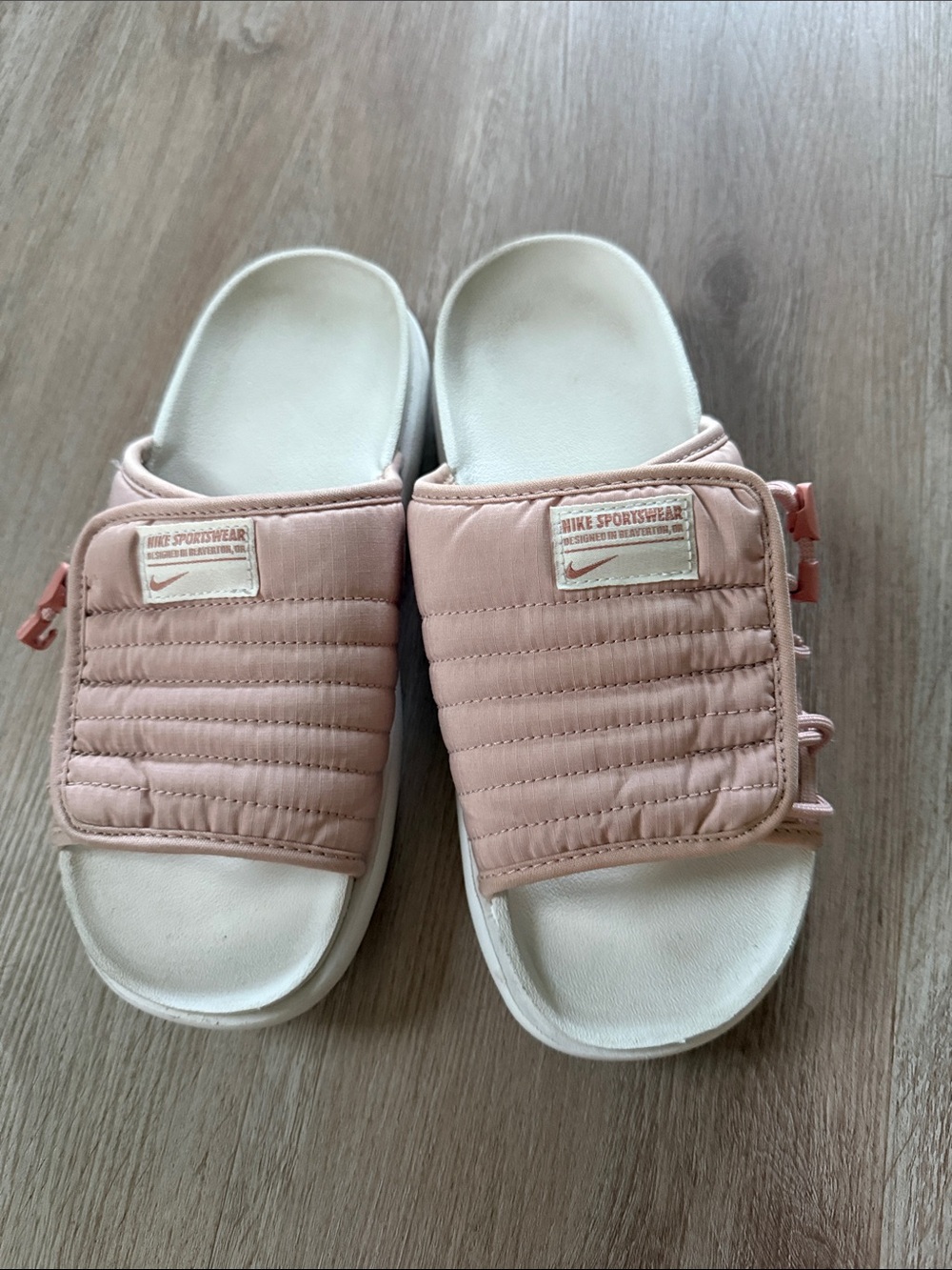 Nike Kids Blush Pink Quilted Slide Sandals